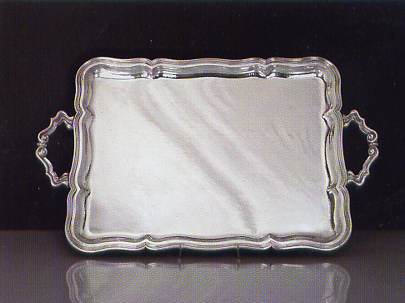 Vassoio cornice modanata in argento Art Decò del XX Secolo - Robertaebasta® Art Gallery opere d’arte esclusive.